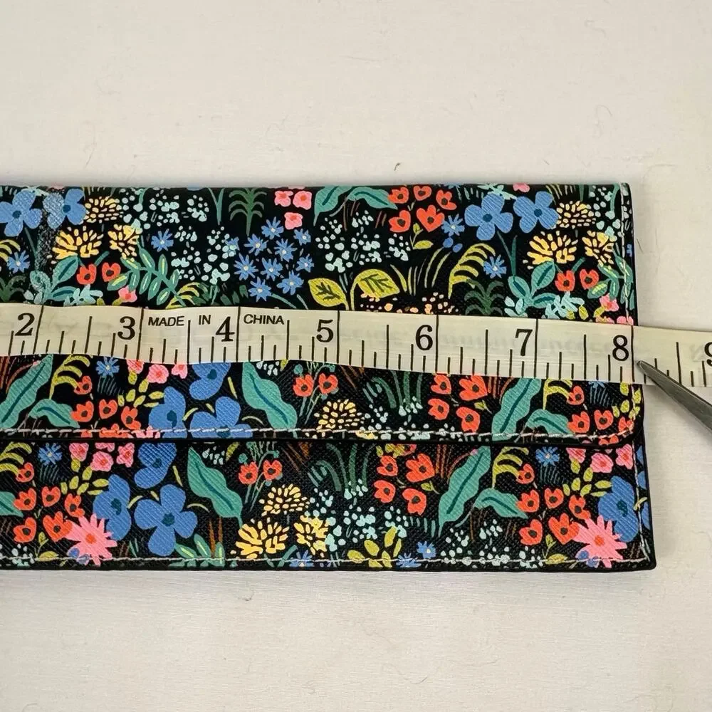 Rifle Paper Company for Anthropologie Wristlet Wallet Navy Blue Floral
